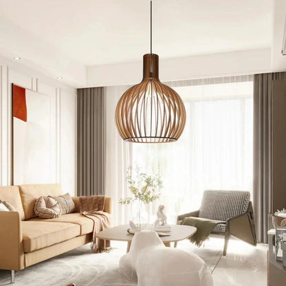 Bamboe hanglamp rond – Handgemaakt, natuurlijk design, Ø35/45 cm