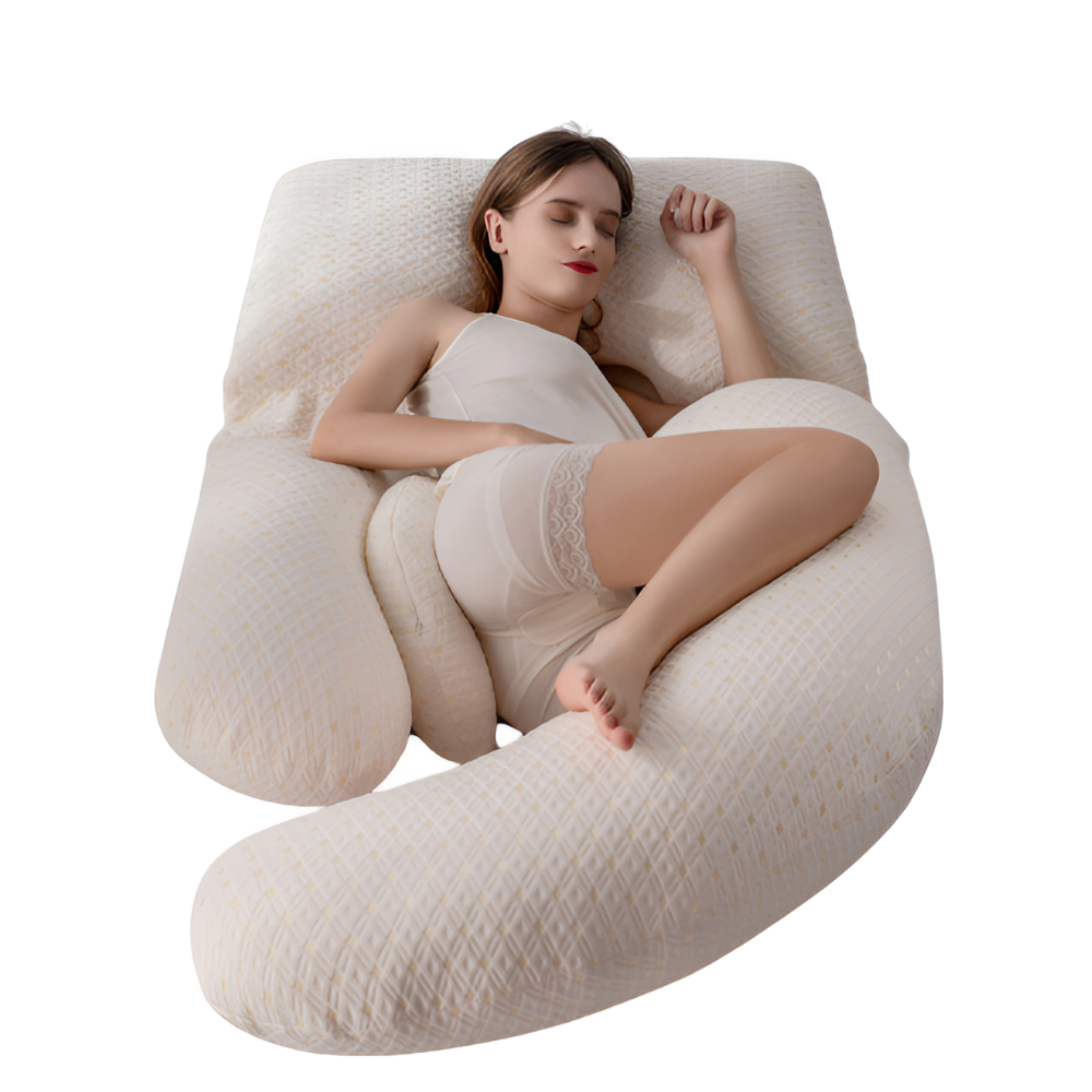 U-vorm Lichaamskussen – Ergonomisch, Ademend & Wasbaar 82×168 cm