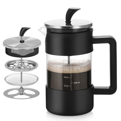 French press koffiezetter 1000ml – hittebestendige glazen pot met roestvrijstalen filter – geschikt voor koffie en thee – koud en warm gebruik