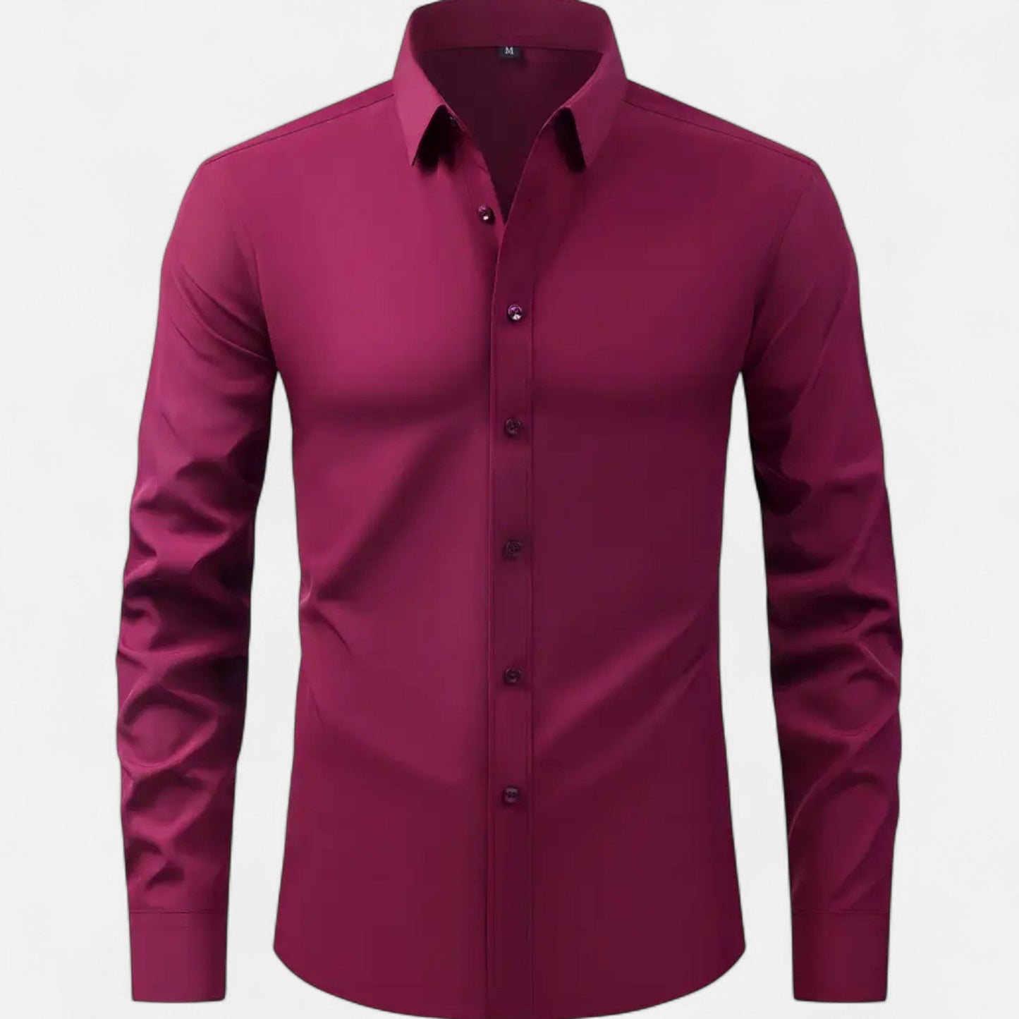 Heren Slim-Fit Lange Mouwen Overhemd met Stretch