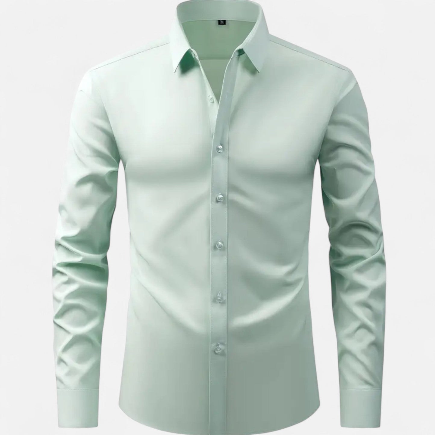 Heren Slim-Fit Lange Mouwen Overhemd met Stretch