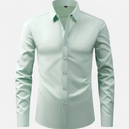 Heren Slim-Fit Lange Mouwen Overhemd met Stretch