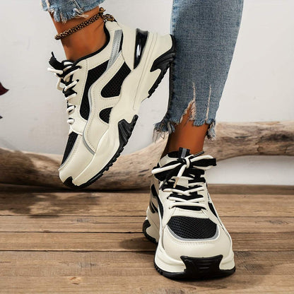Dames sneakers – dikke zool, kleurrijk design, comfortabel, dagelijks