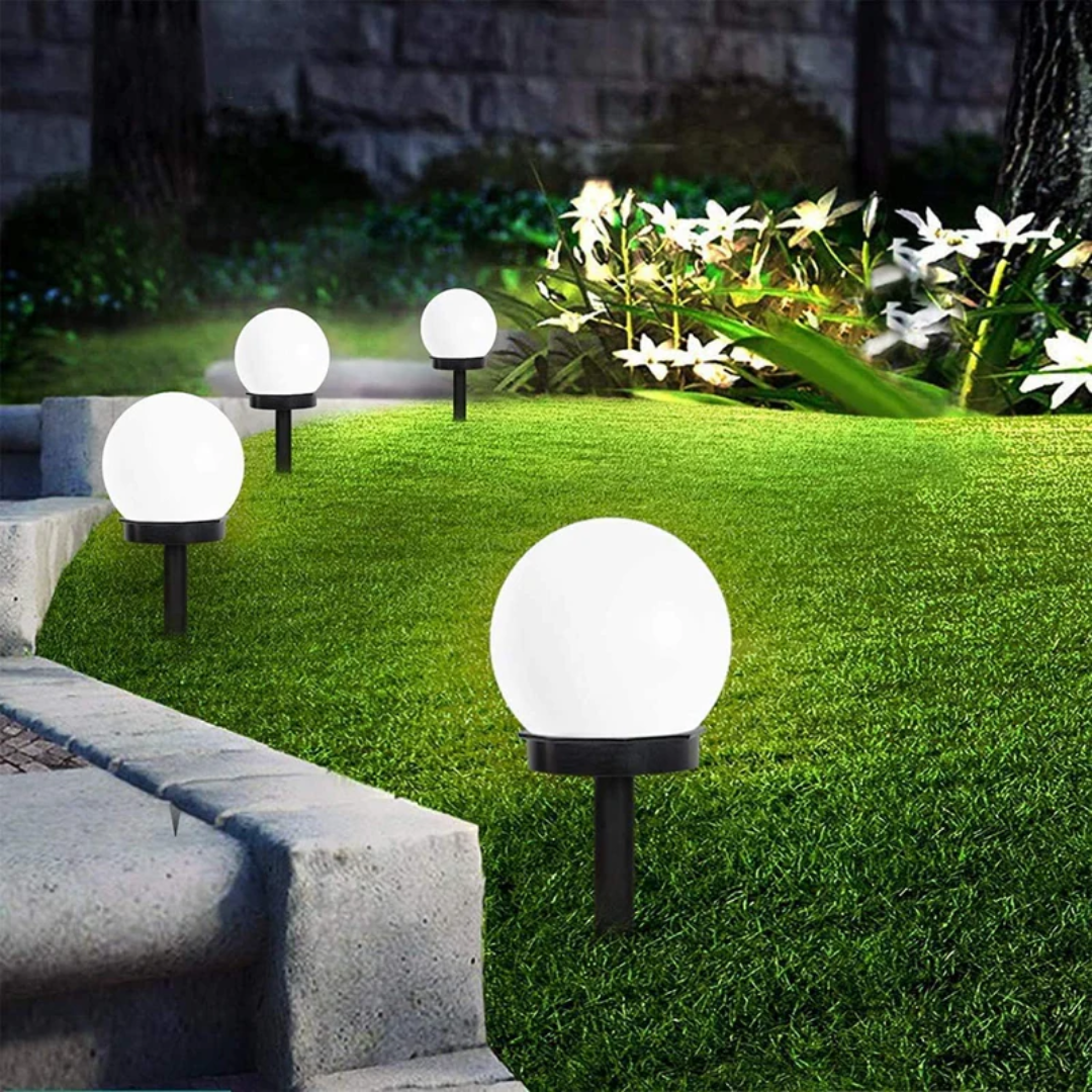 Deluxe Solar Buitenlampen Bolvorm – Stijlvolle Verlichting op Zonne-energie (3 stuks)