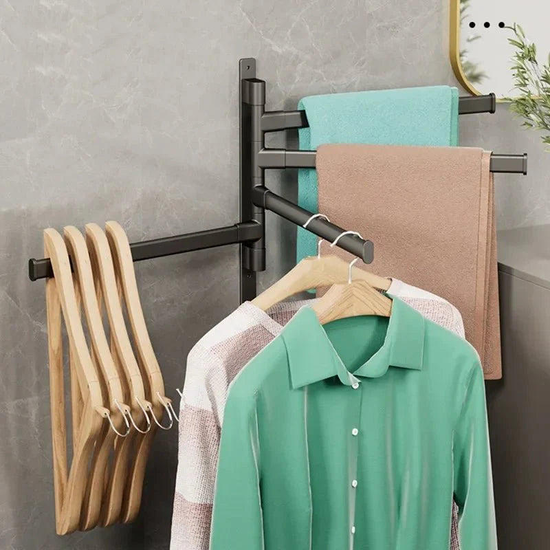 Inklapbaar Handdoekenrek – Multifunctioneel Wandrek van Metaal, Ruimtebesparend & Stevig Ontwerp voor Badkamer of Keuken, Verkrijgbaar in Zilver of Wit