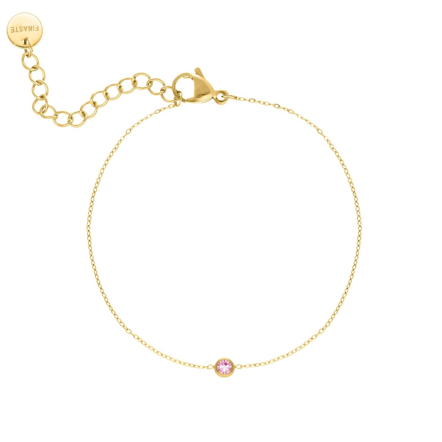 Geboortesteen Armband – Verstelbare Armband van Verguld 925 Sterling Zilver in Goud of Zilver | 12 Symbolische Steenkleuren per Geboortemaand | Luxe Verpakking