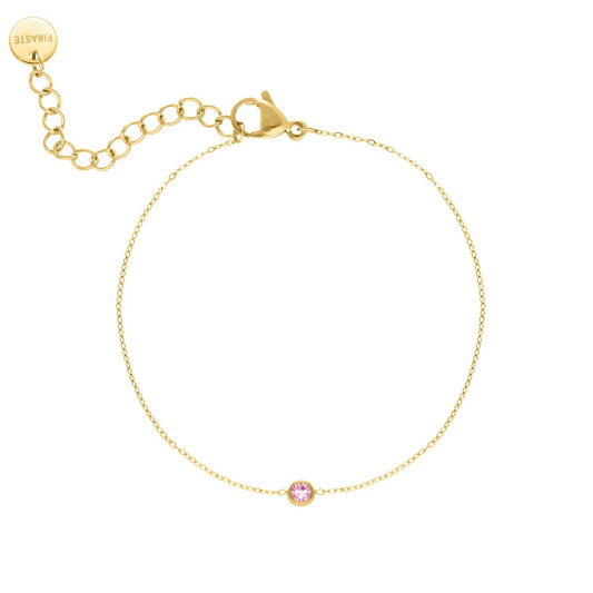 Geboortesteen Armband – Verstelbare Armband van Verguld 925 Sterling Zilver in Goud of Zilver | 12 Symbolische Steenkleuren per Geboortemaand | Luxe Verpakking