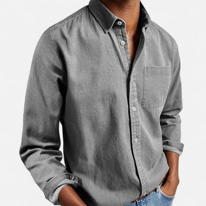 Heren Effen Langarmshirt