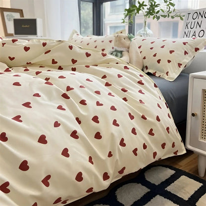 Dekbedovertrekset met Hartmotief – Katoen, Wit Design & Machinewasbaar | Beschikbaar in Meerdere Maten
