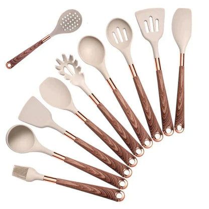 Silikonen keukengerei set 10-delig – Hittebestendig, Duurzaam & Luxe Ontwerp