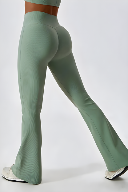 Dames set – flare legging en high-neck top, stretch en comfortabel
