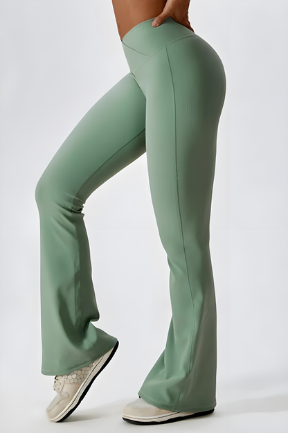 Dames set – flare legging en high-neck top, stretch en comfortabel