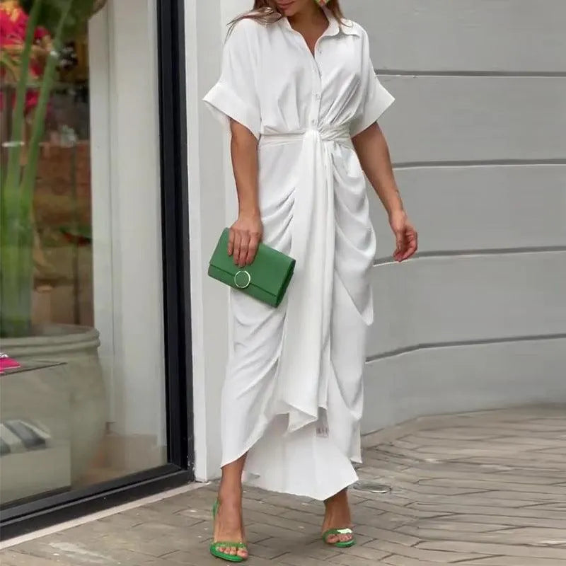 Emma | Elegante Losvallende Damesjurk met Strikdetail 2