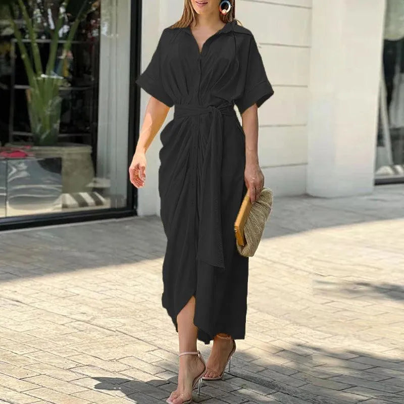 Emma | Elegante Losvallende Damesjurk met Strikdetail 5