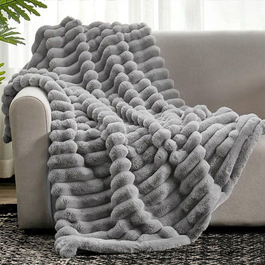 Fleece plaid – Superzachte ribdeken, warm & ademend, 150x200 of 200x230 cm