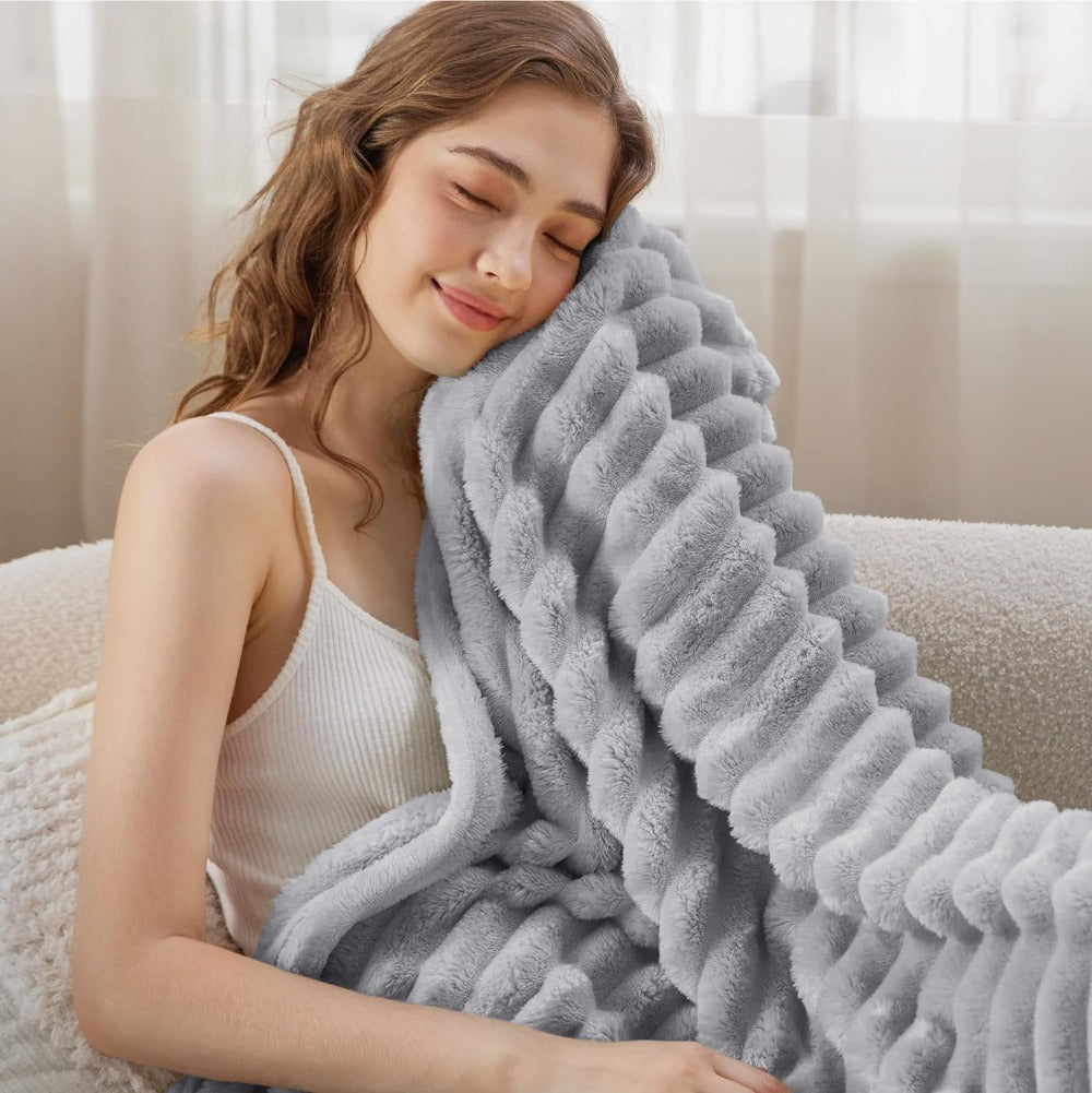 Fleece plaid – Superzachte ribdeken, warm & ademend, 150x200 of 200x230 cm