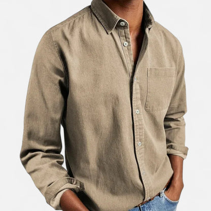 Heren Effen Langarmshirt