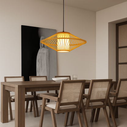 Japanse Bamboe Hanglamp Design - Sfeervolle Verlichting voor Keuken
