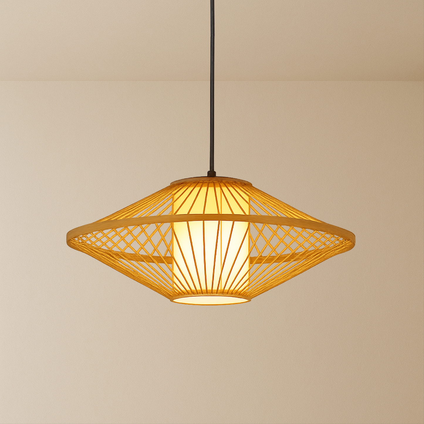 Japanse Bamboe Hanglamp Design - Sfeervolle Verlichting voor Keuken