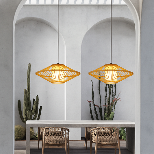 Japanse Bamboe Hanglamp Design - Sfeervolle Verlichting voor Keuken