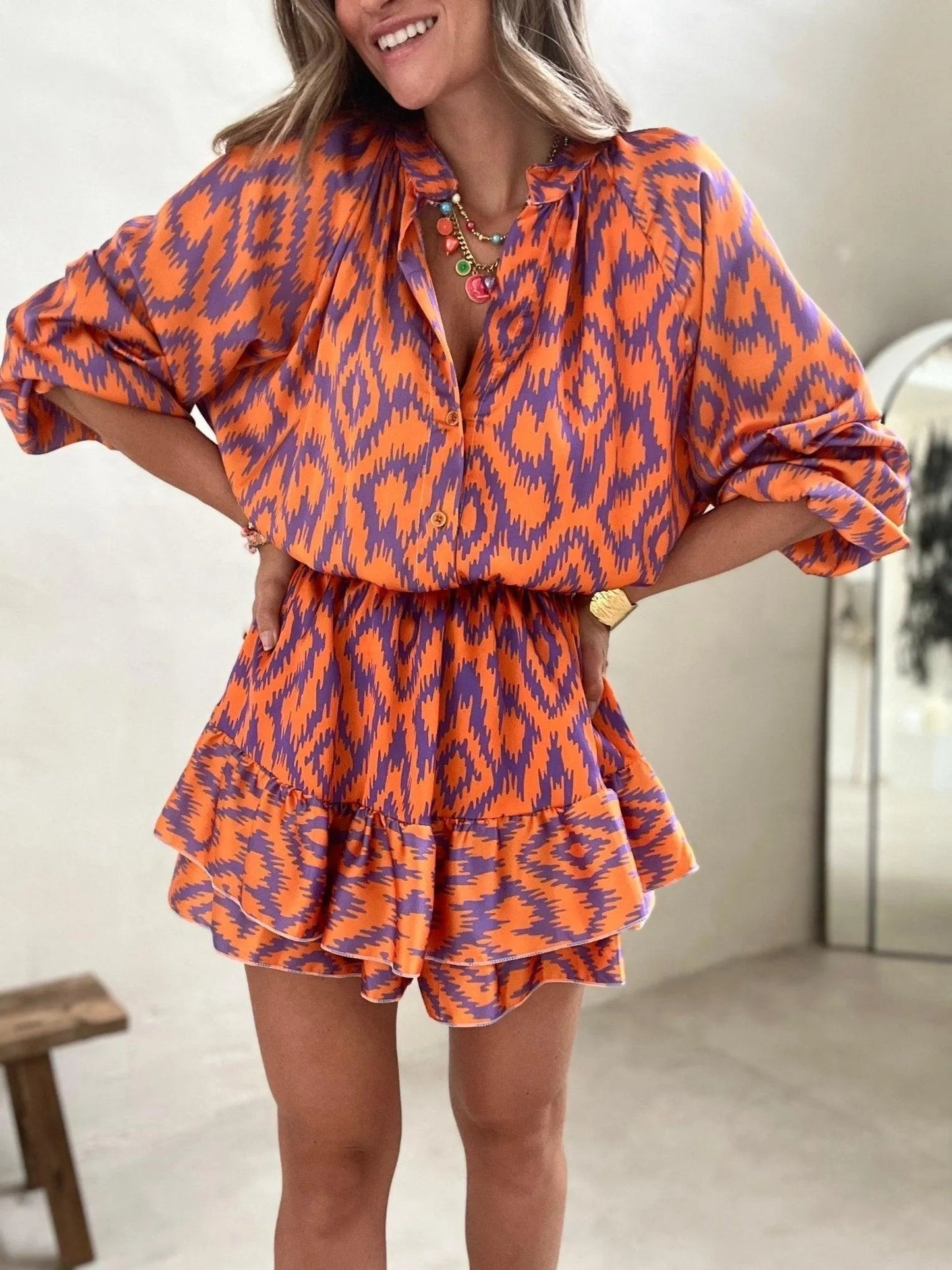 Emma | Vivid Kleuren Blouse en Shorts Set 4
