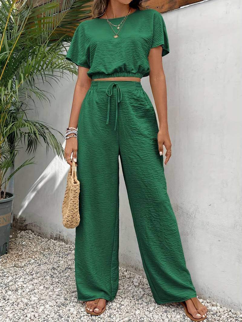 Emma | Stijlvolle Casual Set met Crop Top en Wijde Broek 3