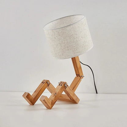Scandinavische Tafellamp – Minimalistisch Design met Stoffen Kap, Moderne Woonkamer- of Slaapkamerlamp in Crème of Wit, Tijdloze Elegantie