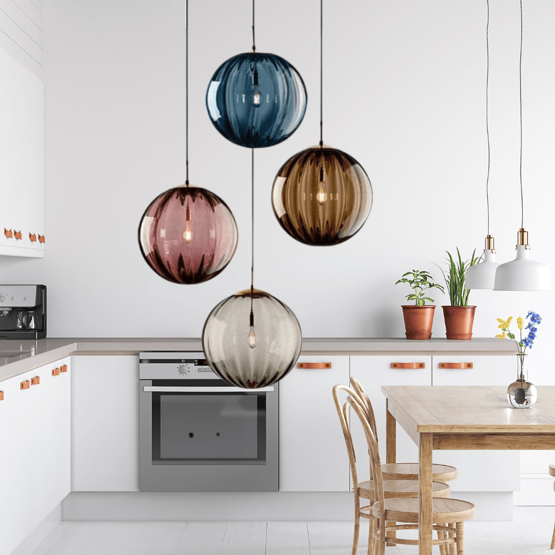Glazen Hanglamp Lumora – Elegante LED Pendellamp met Warm Licht & Modern Design, Voor Woonkamer, Eetkamer of Slaapkamer, Verkrijgbaar in 2 Formaten