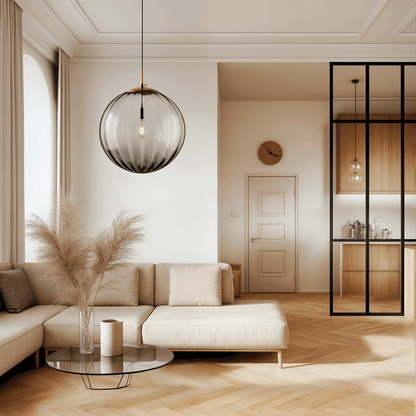 Glazen Hanglamp Lumora – Elegante LED Pendellamp met Warm Licht & Modern Design, Voor Woonkamer, Eetkamer of Slaapkamer, Verkrijgbaar in 2 Formaten