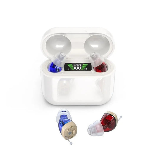 Onzichtbaar Oplaadbaar Hoortoestel voor Volwassenen – In-Ear Geluidsversterker met Ruisonderdrukking, Ergonomische Pasvorm & Draagcomfort | Discreet, Lichtgewicht & USB-oplaadbaar