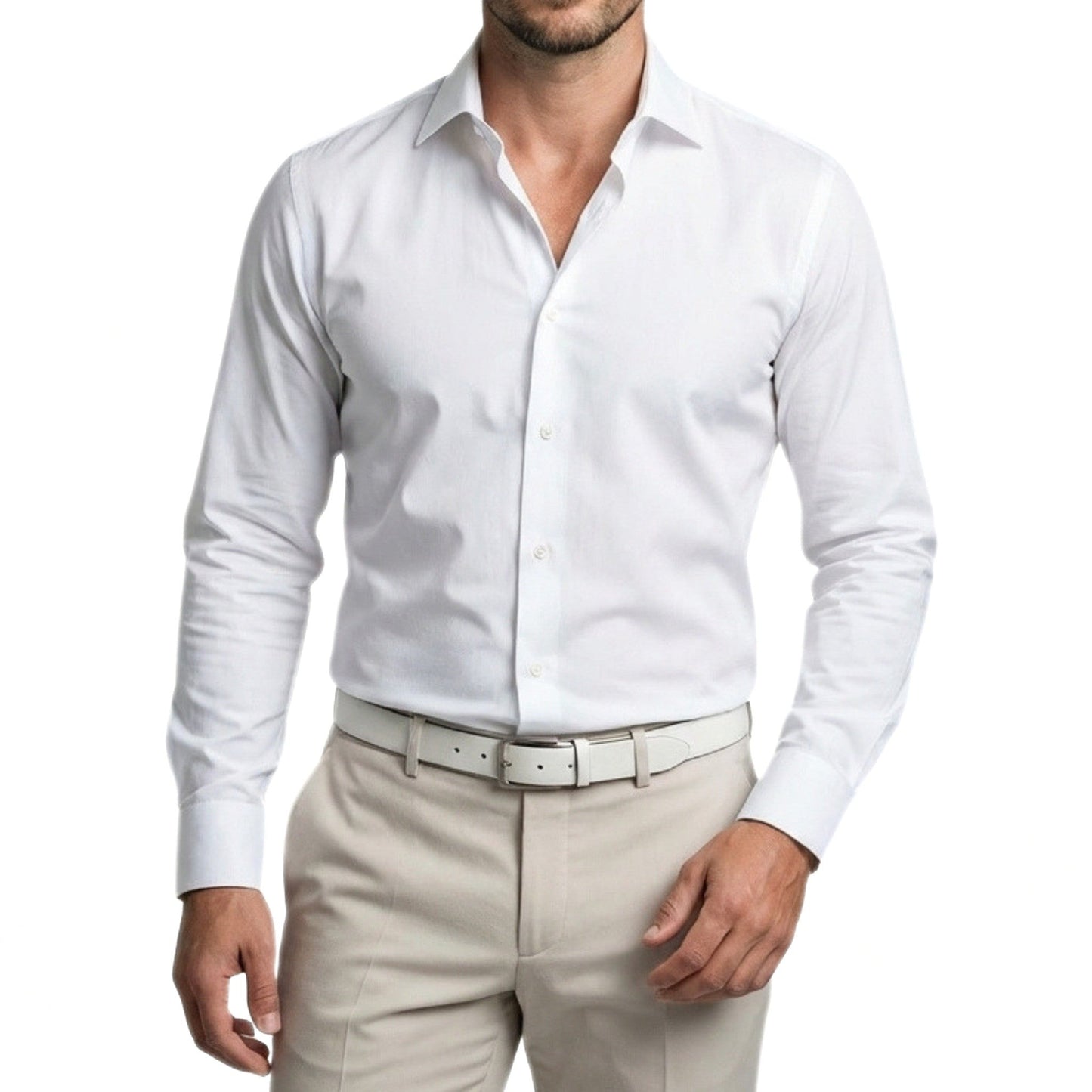 Heren overhemd met lange mouwen – Knopen aan de voorkant – Regular Fit