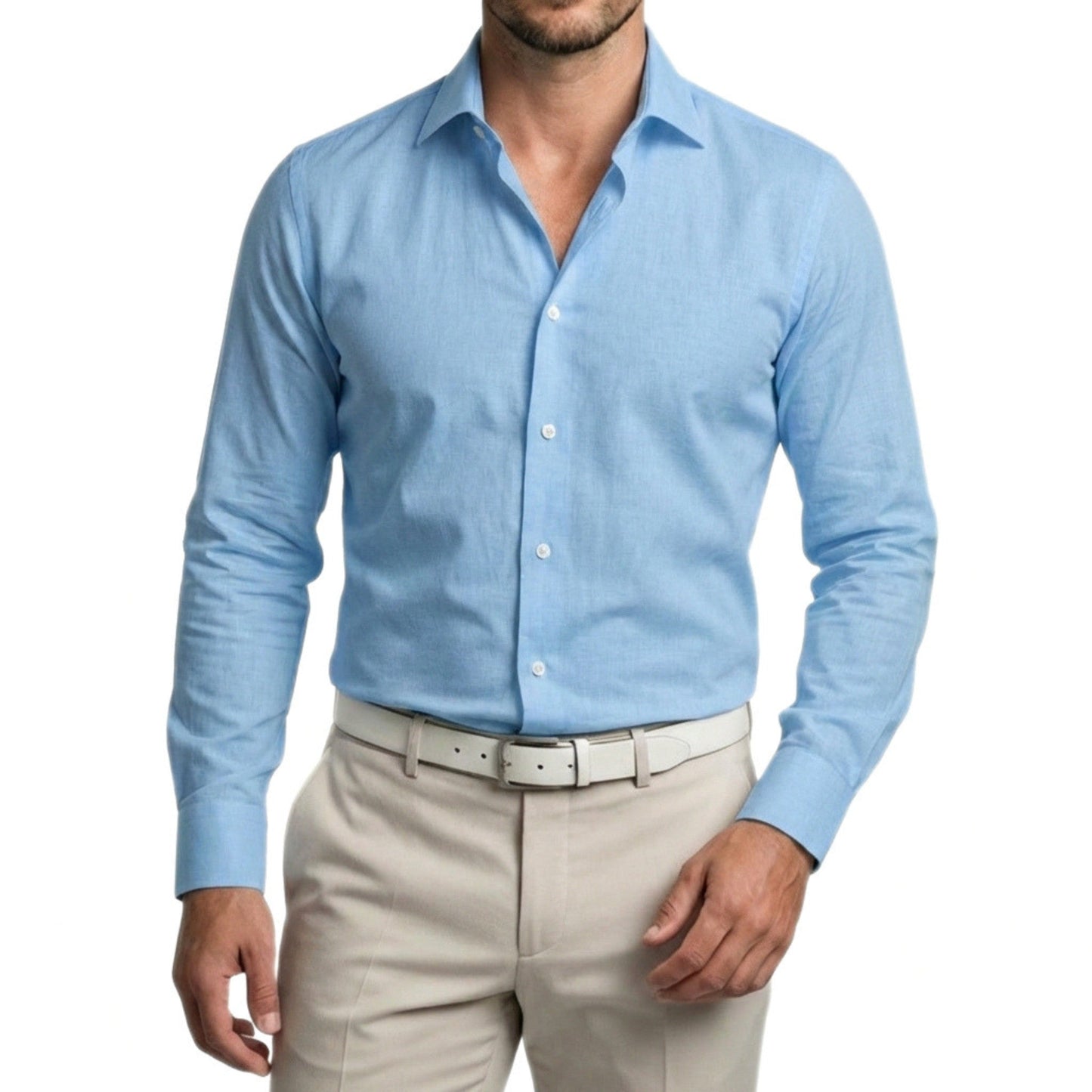 Heren overhemd met lange mouwen – Knopen aan de voorkant – Regular Fit