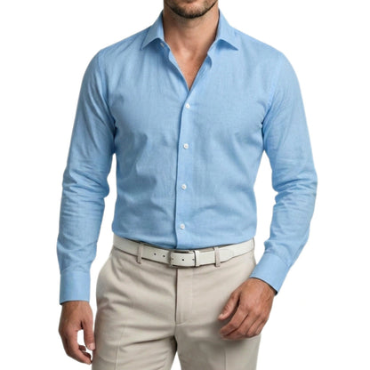 Heren overhemd met lange mouwen – Knopen aan de voorkant – Regular Fit