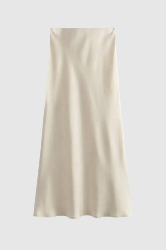 Dames midi rok – hoge taille, A-lijn, vloeiend, dagelijks & chic