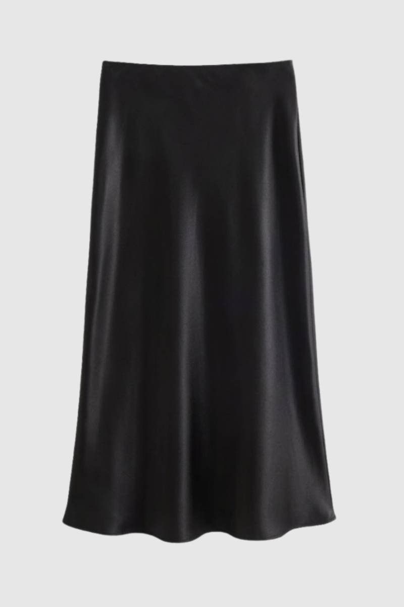 Dames midi rok – hoge taille, A-lijn, vloeiend, dagelijks & chic