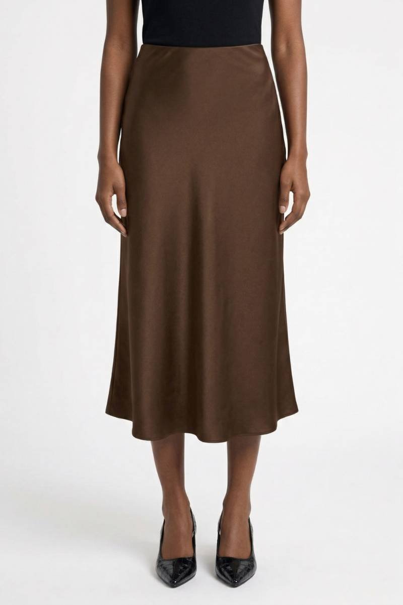 Dames midi rok – A-lijn, hoge taille, vloeiend, werk & casual
