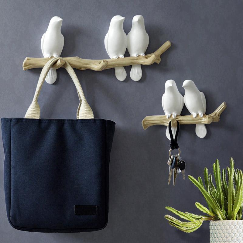 AvianElegance | Charming Decorative Resin Bird Wall Hook 18