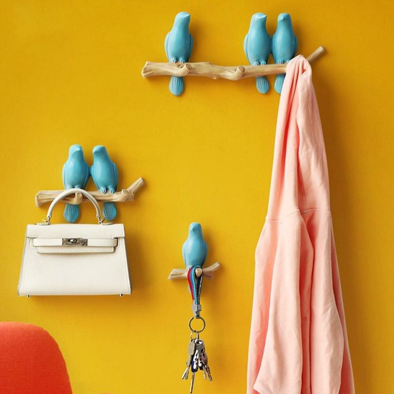 AvianElegance | Charming Decorative Resin Bird Wall Hook 20