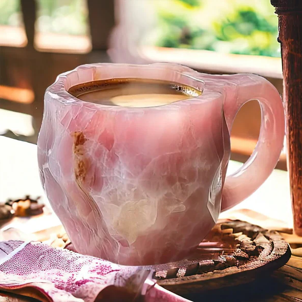 Kristallen Koffiemok van 300 ml – Uniek Design met Steenstructuur in Diverse Kleuren