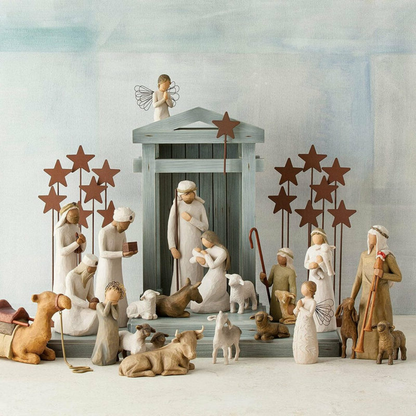 20-delige Kerststal Set – Handgemaakte Houten Stal met Figuurtjes | Kerstdecoratie Religieus & Klassiek