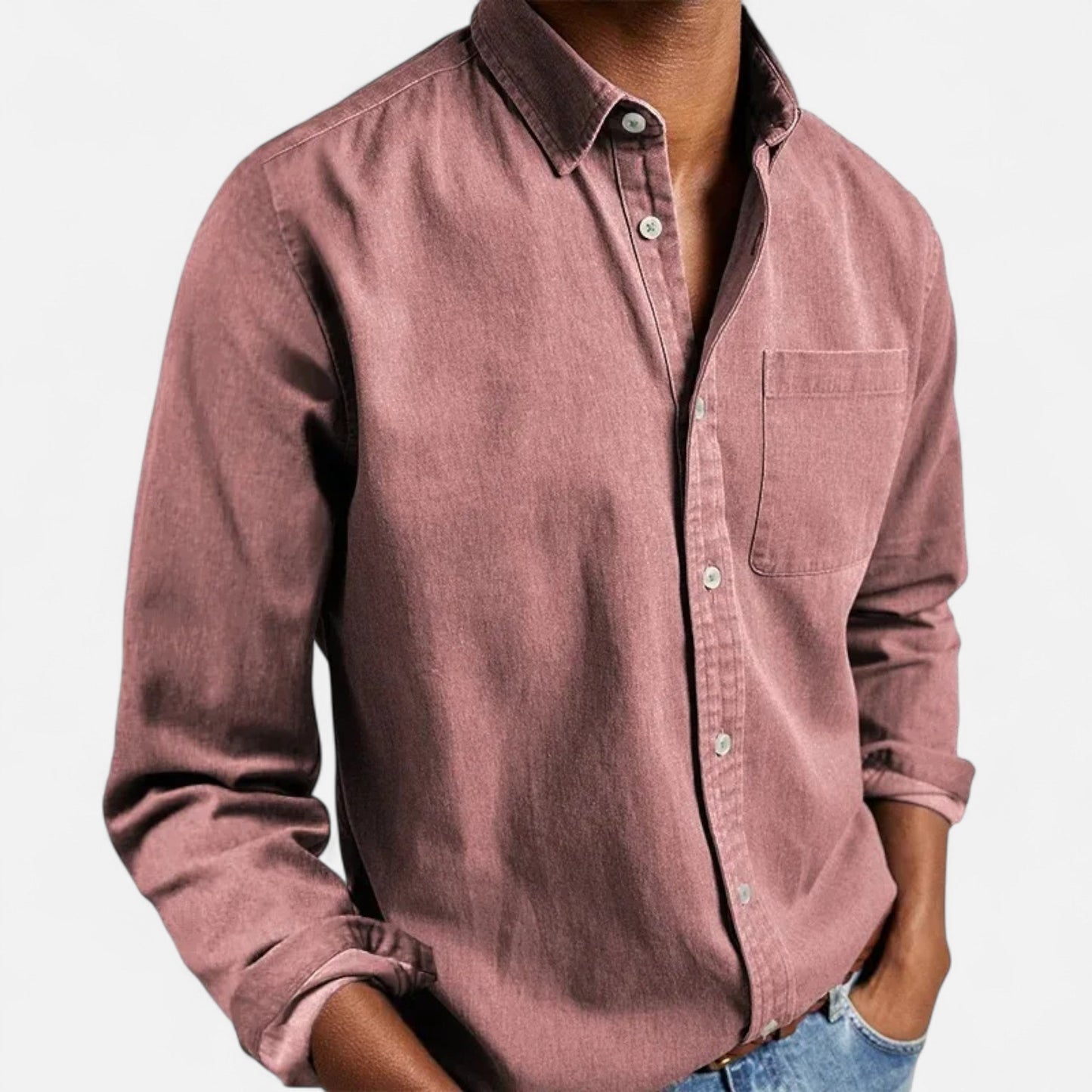 Heren Effen Langarmshirt