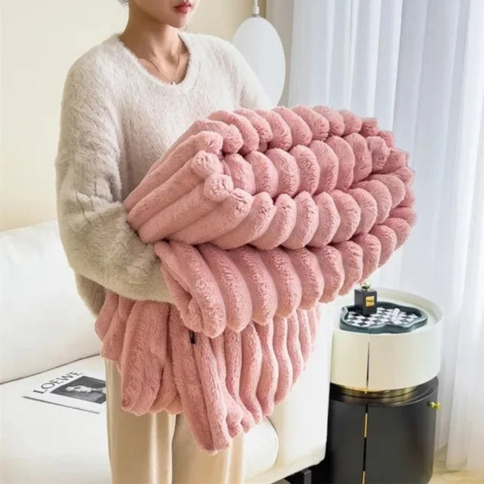 Fleece plaid – Superzachte ribdeken, warm & ademend, 150x200 of 200x230 cm