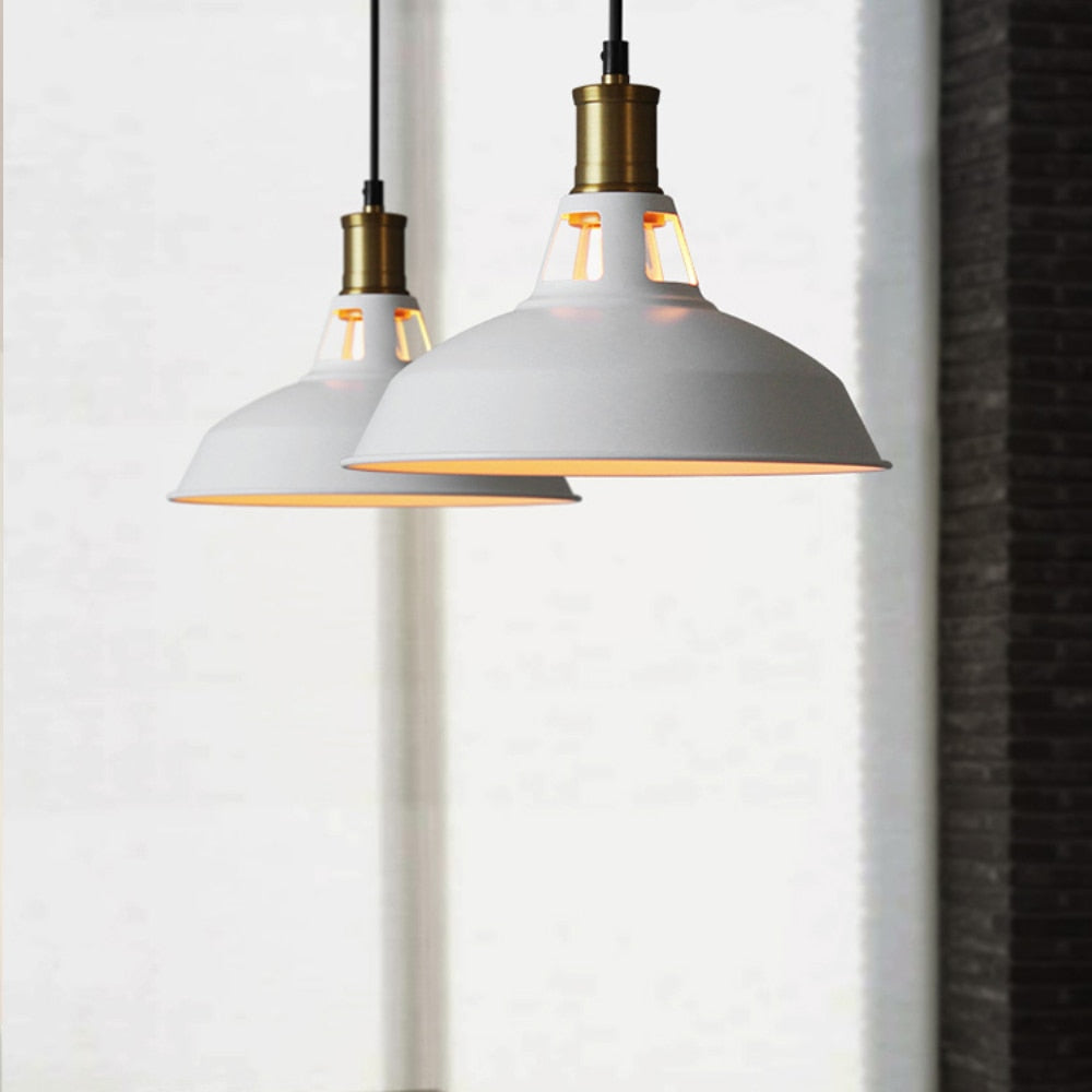 Noirlo Vintage Metalen Hanglamp – Verstelbare Industriële Lamp met Zwart of Wit Design