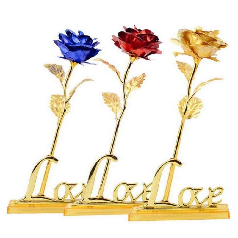 Vergulde Roos in Luxe Geschenkdoos – Blijvend Cadeau met Certificaat van Echtheid | Symbolisch, Elegant & Verkrijgbaar in Meerdere Kleuren