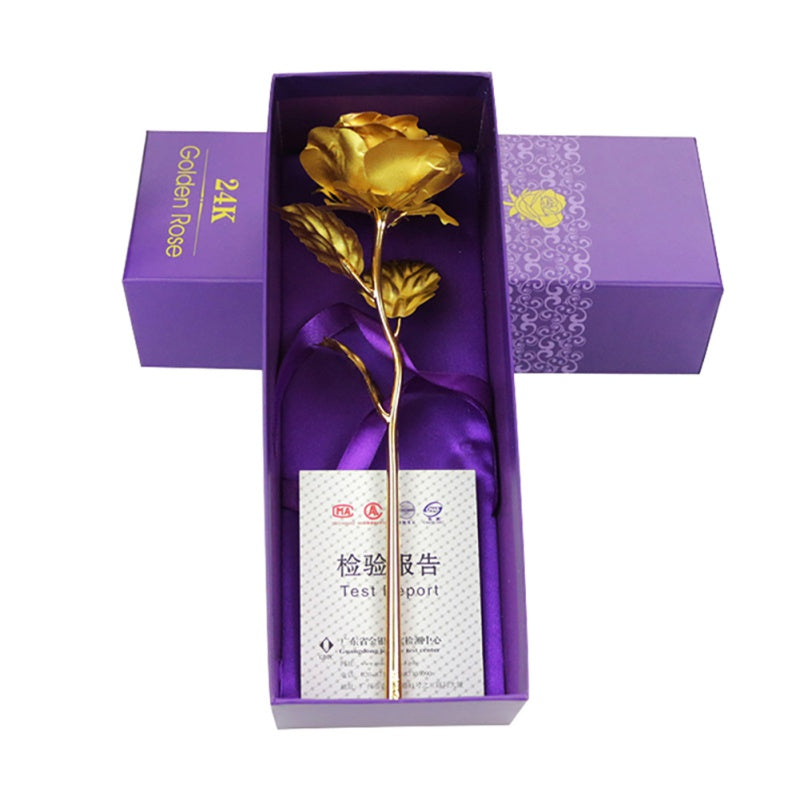 Vergulde Roos in Luxe Geschenkdoos – Blijvend Cadeau met Certificaat van Echtheid | Symbolisch, Elegant & Verkrijgbaar in Meerdere Kleuren