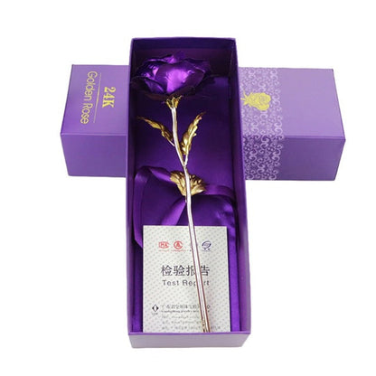 Vergulde Roos in Luxe Geschenkdoos – Blijvend Cadeau met Certificaat van Echtheid | Symbolisch, Elegant & Verkrijgbaar in Meerdere Kleuren