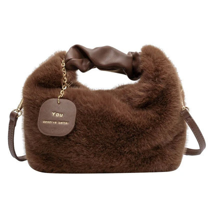 Dames crossbody tas – fluffy, zacht materiaal, verstelbare band, stijlvol