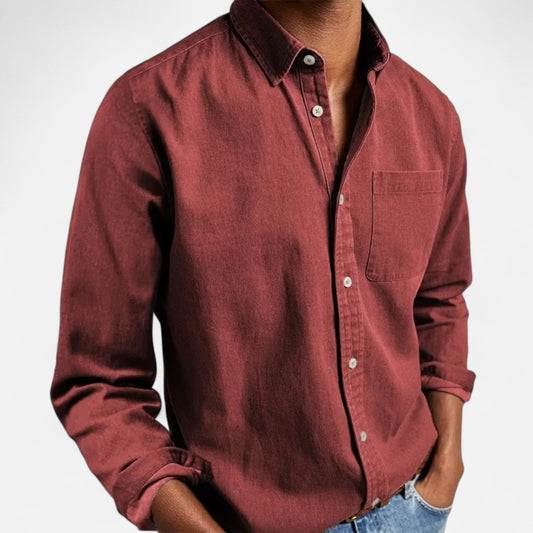 Heren Effen Langarmshirt