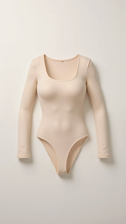 Lange mouwen stringbodysuit - Strakke, tweede huid-pasvorm