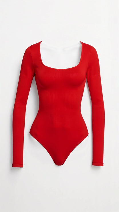 Lange mouwen stringbodysuit - Strakke, tweede huid-pasvorm